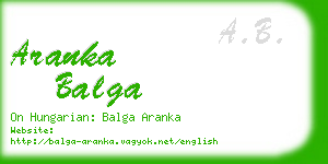 aranka balga business card